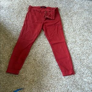 J Brand Red Skinny Cropped Pants